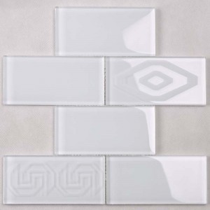 Супер бяла кристална мозайка от кристално стъкло за баня в Северна Америка Последен дизайн