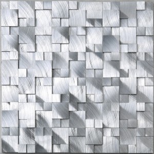 Хотелски магазин за декорация на стени 3D квадратна мозаечна плочка от алуминиева сплав